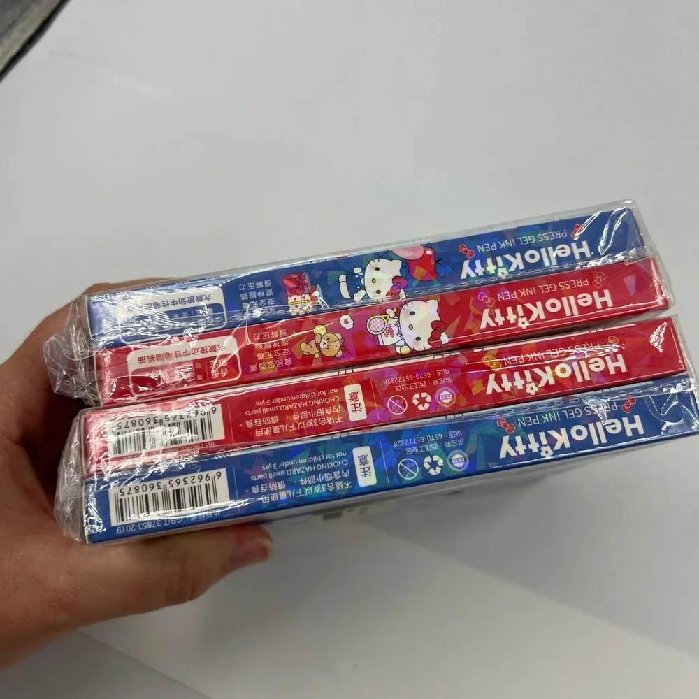 Hello Kitty Press Gel Ink Pens Lot of 24 Sealed Packs Red Blue No. 6087 Sanrio
